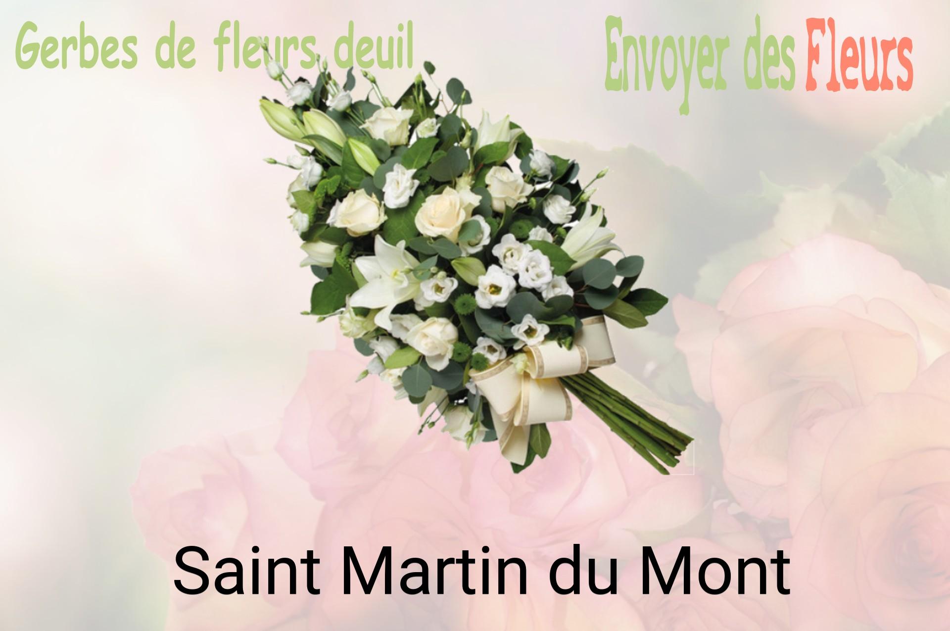 Gerbe de fleurs de deuil livrée à Saint-Martin-du-Mont